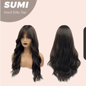 Sumi Women's Long Wavy Dark Brown Wig